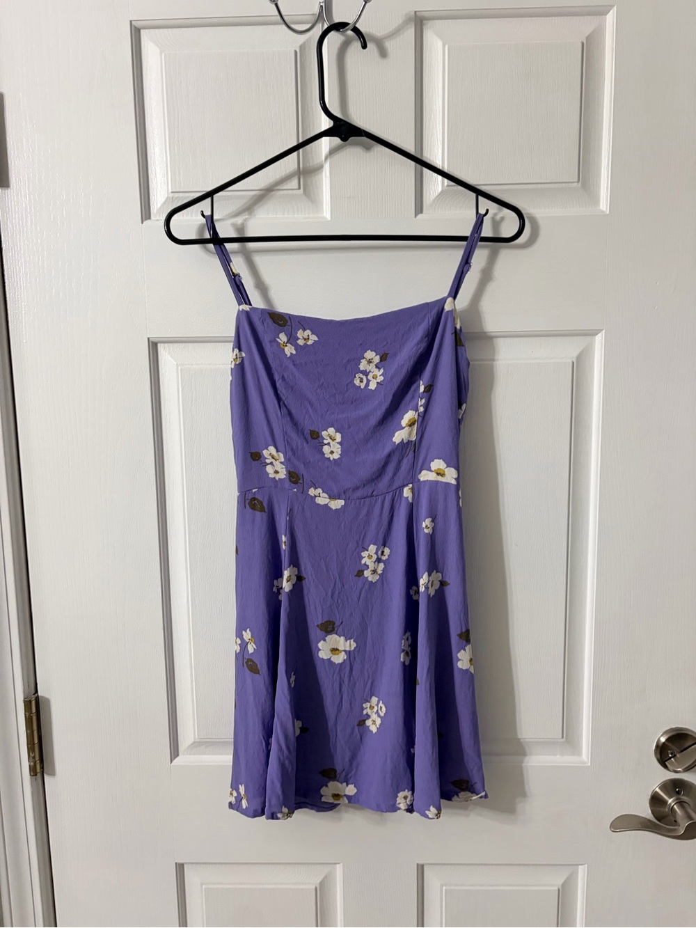 Reformation Lavender Floral Spaghetti-Strap Dress